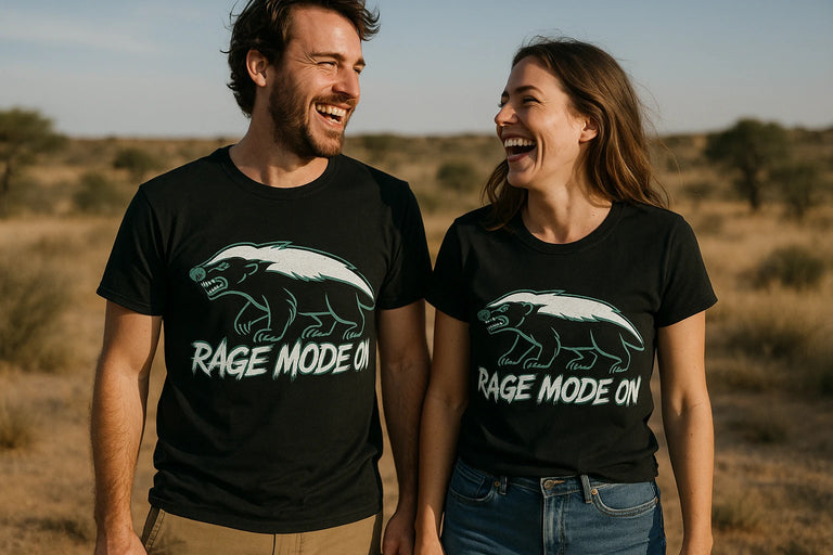 Person wearing the black honey badger t shirt graphic tee - 