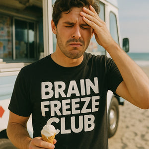 "Brain Freeze Club" cream t shirt - product photo 8