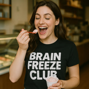 "Brain Freeze Club" cream t shirt - product photo 9