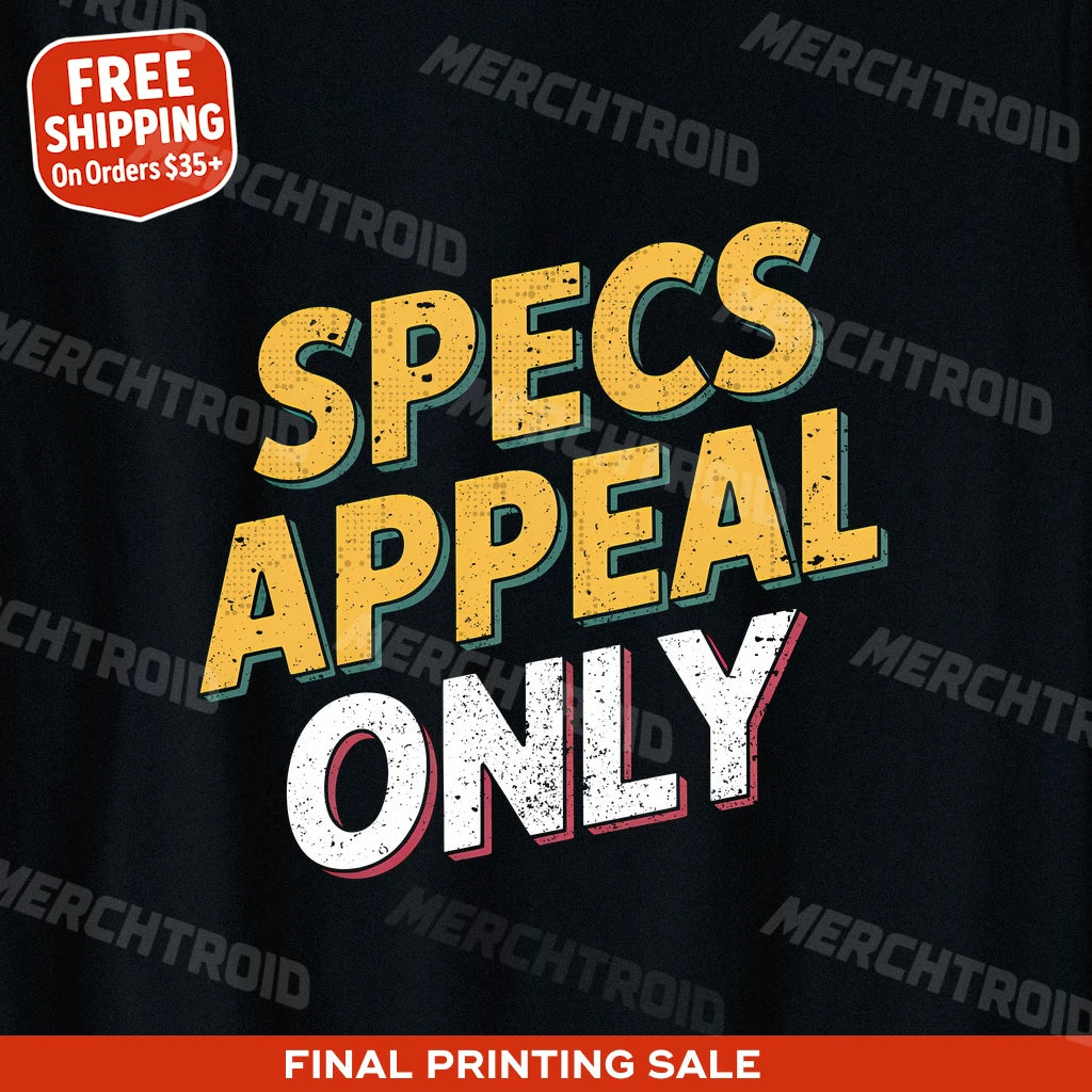 "Specs Appeal Only" black cocktail t shirt, photographed as presents for cocktail lovers