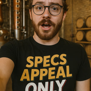 "Specs Appeal Only" black cocktail t shirt - also one of the best gifts for cocktail lovers