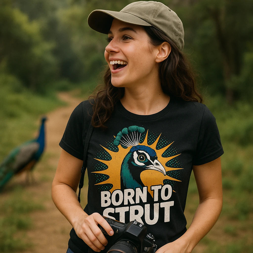 "Born To Strut" peacock shirts - product photo 9