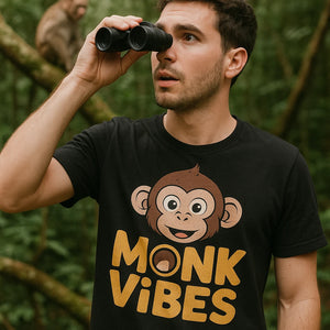 "Monk Vibes" monkey face t shirt - product photo 8