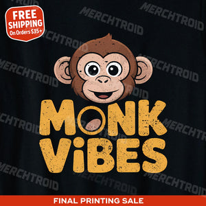 "Monk Vibes" monkey face t shirt - product photo 10
