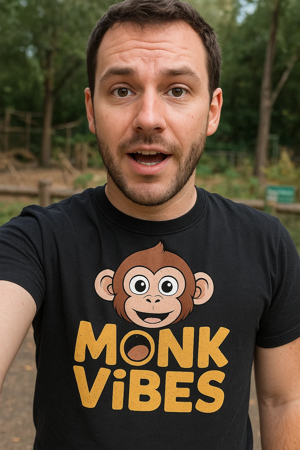 "Monk Vibes" monkey face t shirt - product photo 7