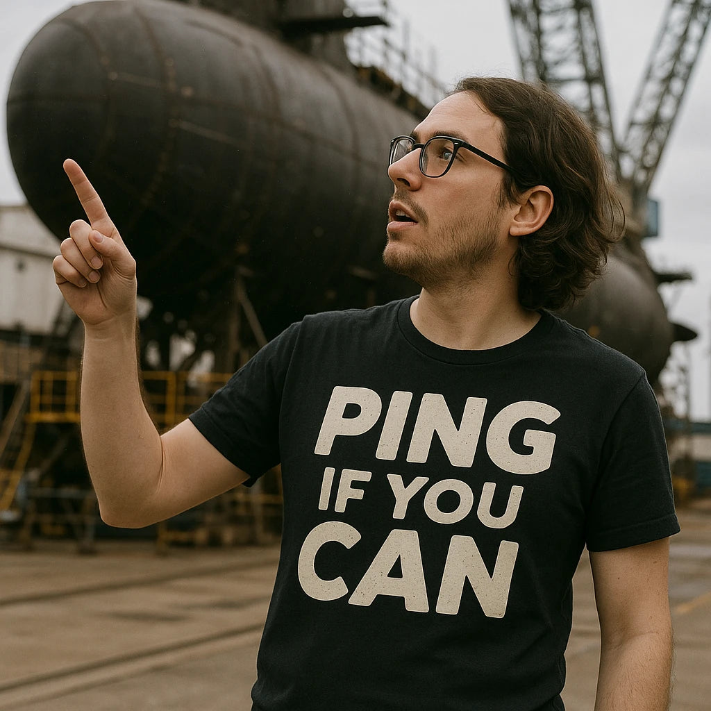 "Ping If You Can" submarine tee shirts - product photo 8