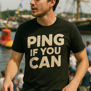 "Ping If You Can" black submarine tee shirts - a birthday gift for submarine lover
