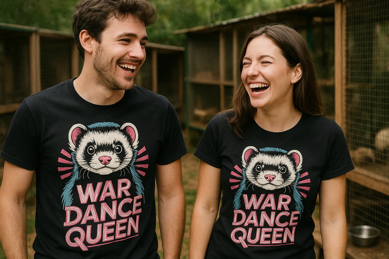 Person wearing the black ferret t shirt graphic tee - 