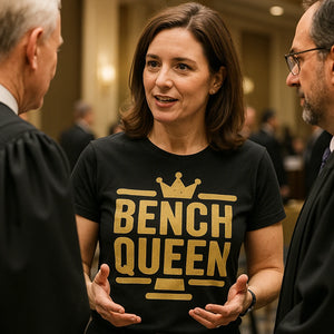 "Bench Queen" black judge t shirt - also a judge judy christmas gifts
