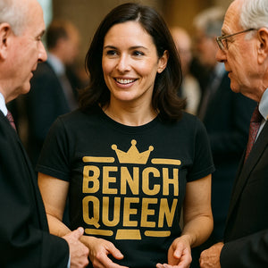 "Bench Queen" black judge t shirt - also one of the gifts for judges and lawyers