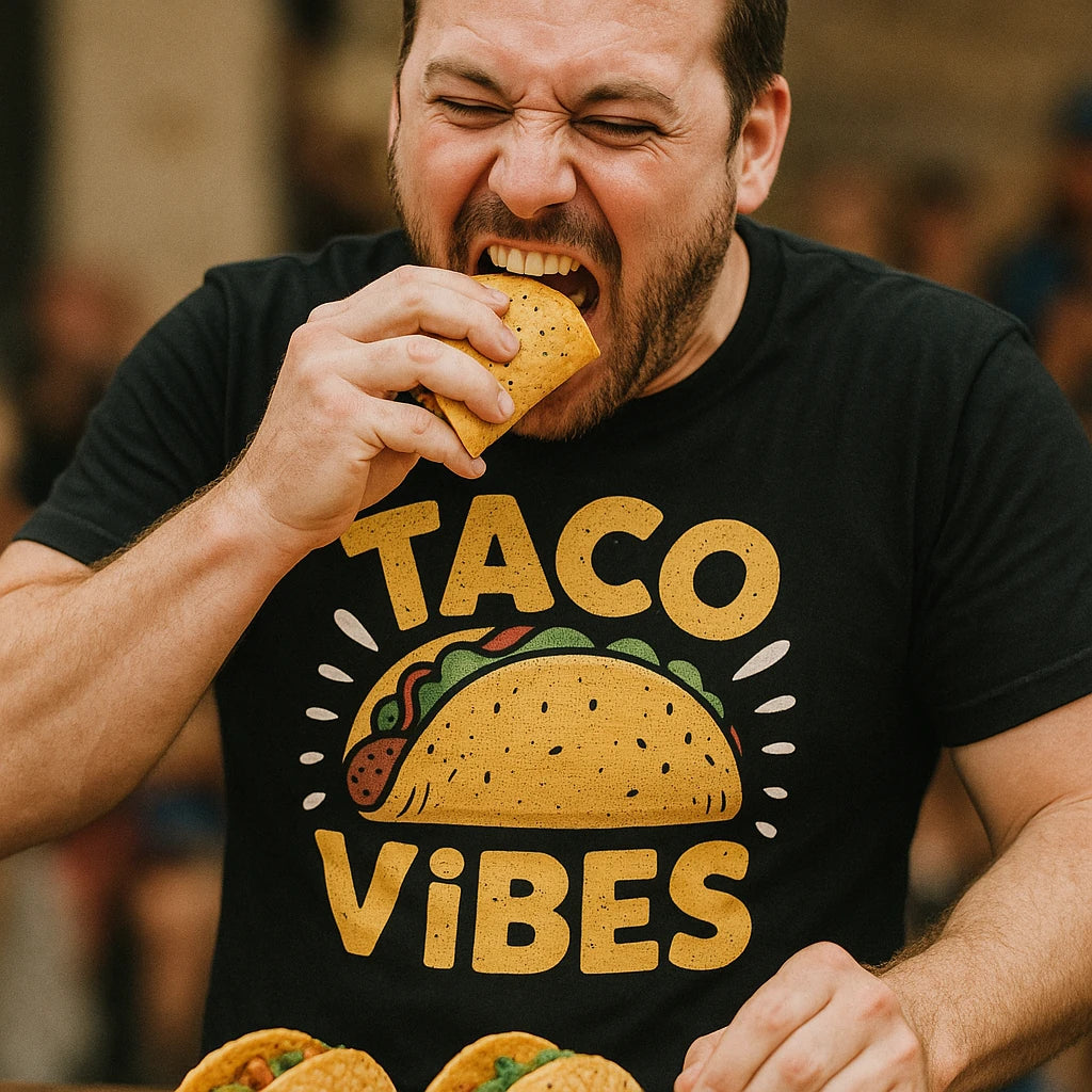 "Taco Vibes" black taco t shirt - also a i do it for the tacos shirt