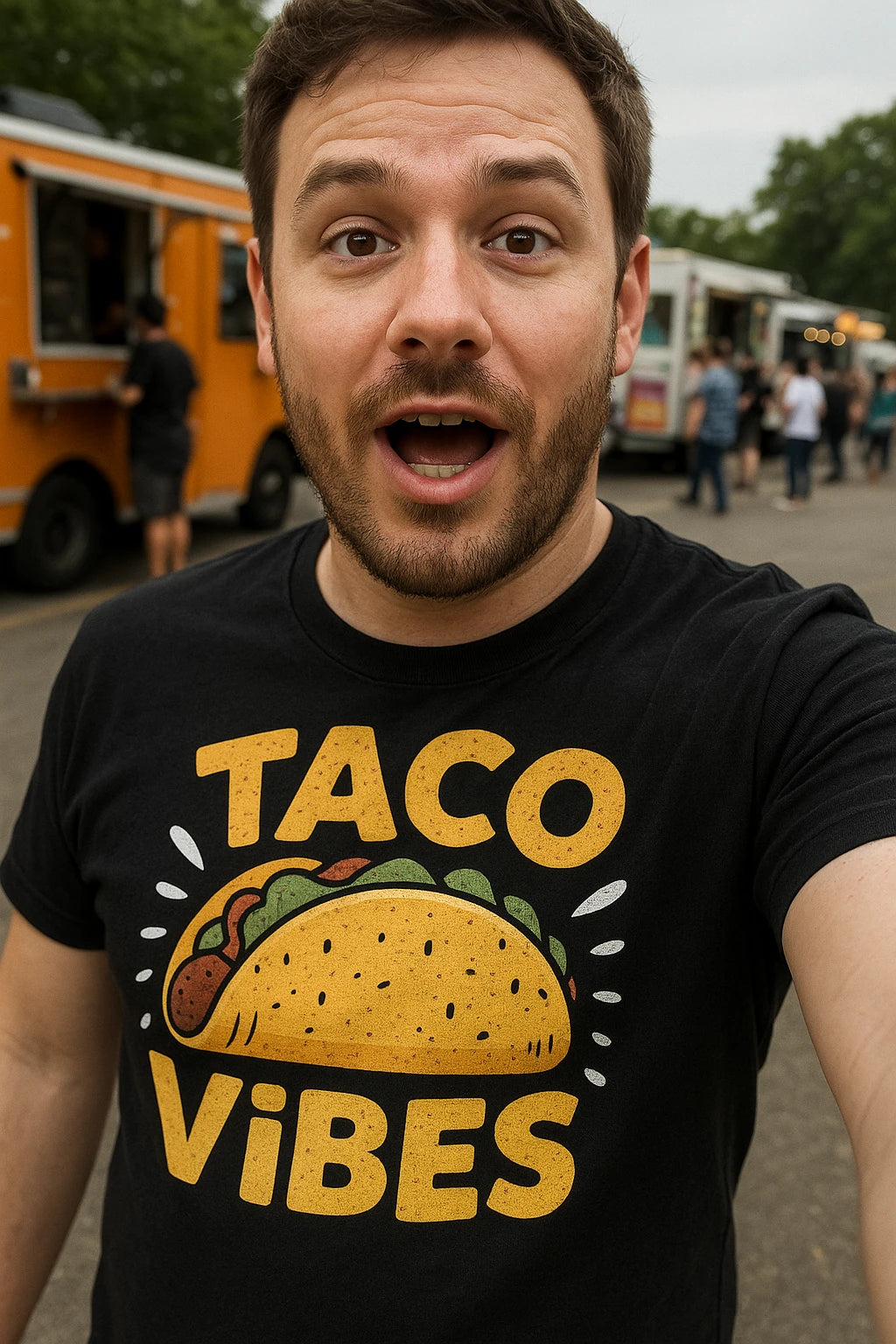 "Taco Vibes" black taco t shirt - also a here for the tacos shirt