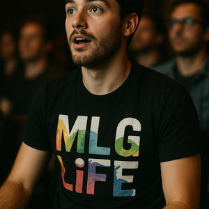 "Mlg Life" black esports t shirt design - a birthday gift for esport lover