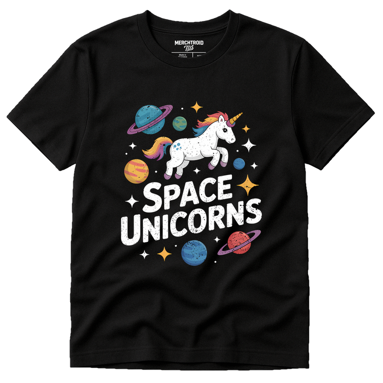 Black Space Exploration T Shirt - 