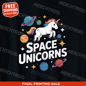"Space Unicorns" space exploration t shirt - product photo 10