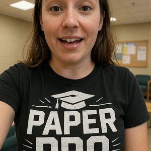 "Paper Pro" black teacher t shirt - a christmas gift ideas for teachers