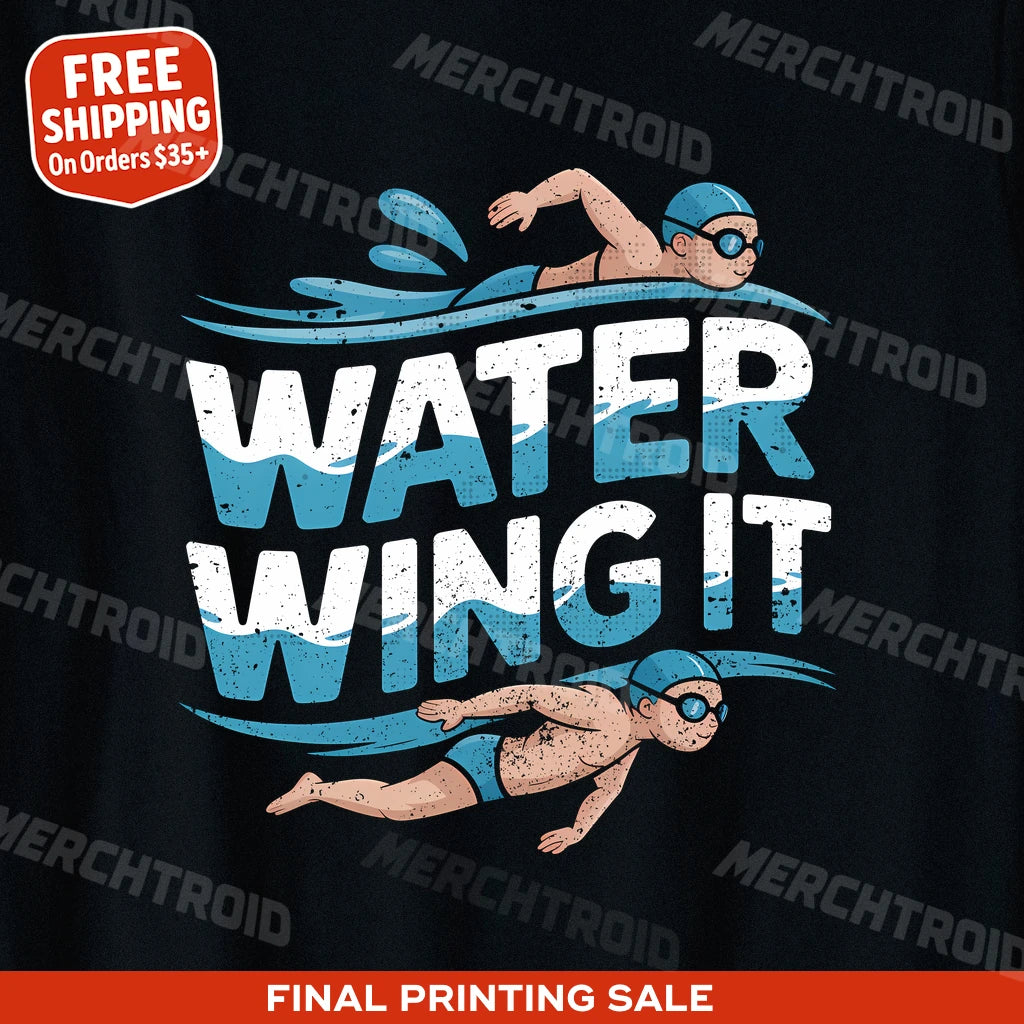 "Water Wing It" swimming t shirt men - product photo 10