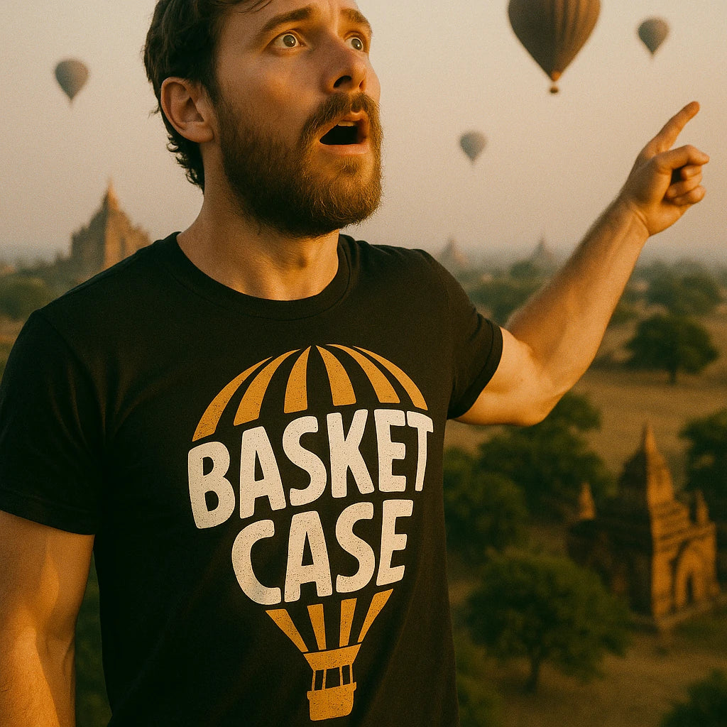 "Basket Case" hot air balloon t shirt - product photo 8