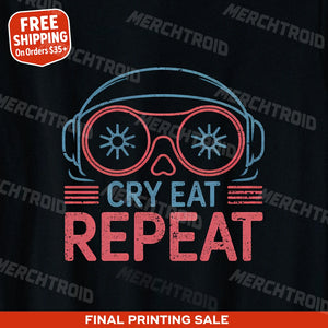 "Cry Eat Repeat" sleep deprived t shirt - product photo 9