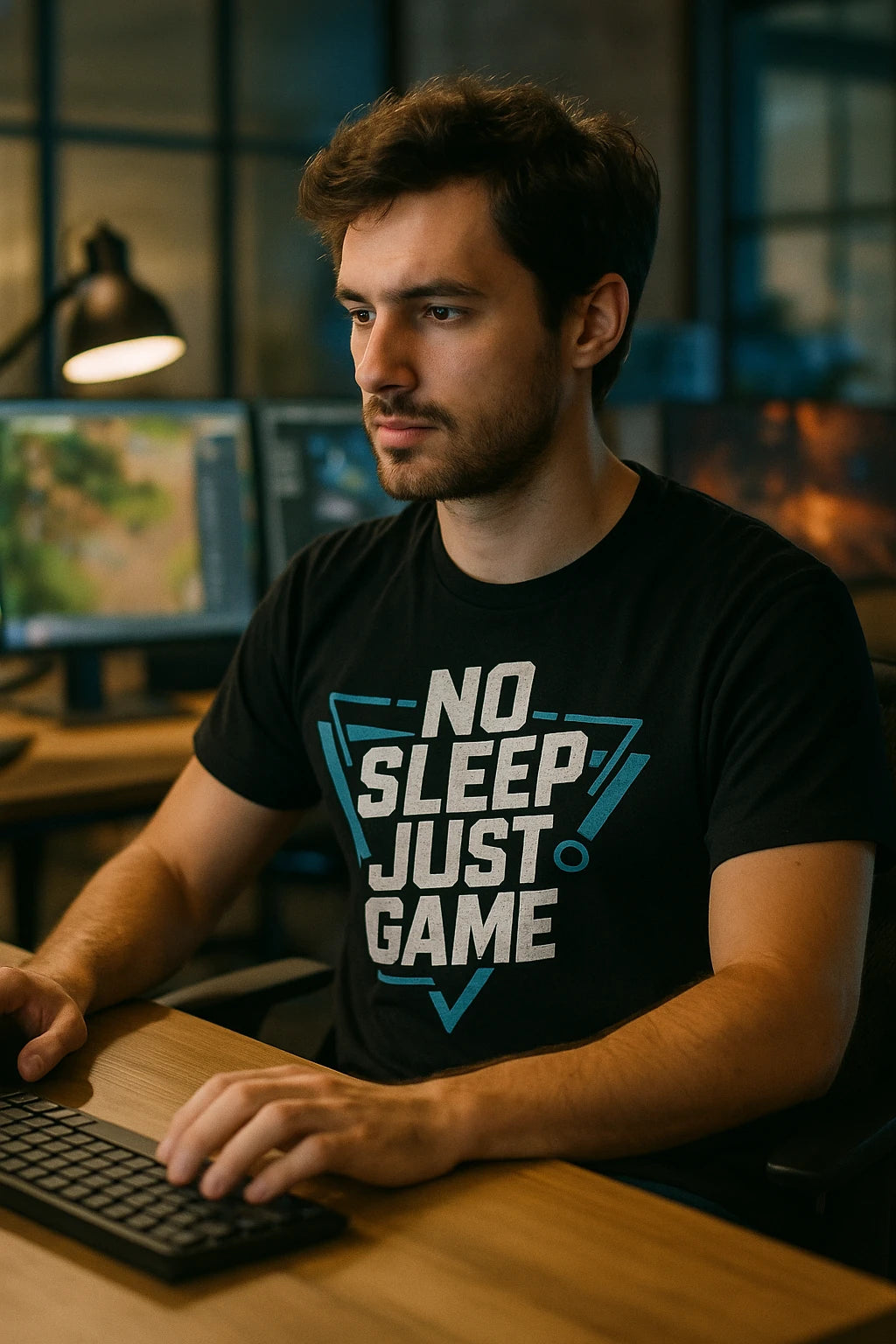 "No Sleep Just Game" black esports team shirts - a birthday gift for esport lover