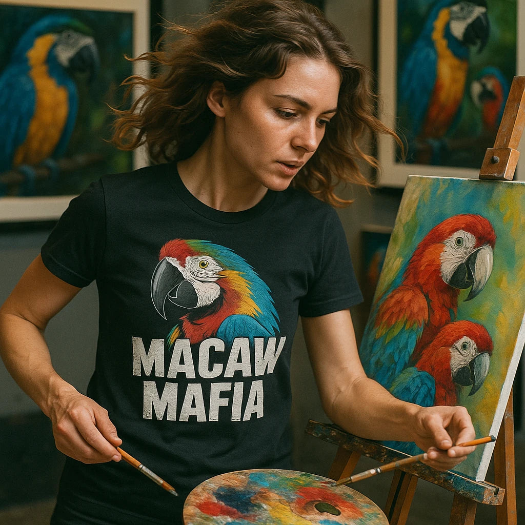 "Macaw Mafia" macaw t shirt - product photo 8