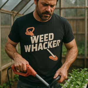 "Weed Whacker" black gardening tshirts - a christmas gift for gardening lover