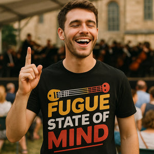 "Fugue State of Mind" classical music t shirt - product photo 8