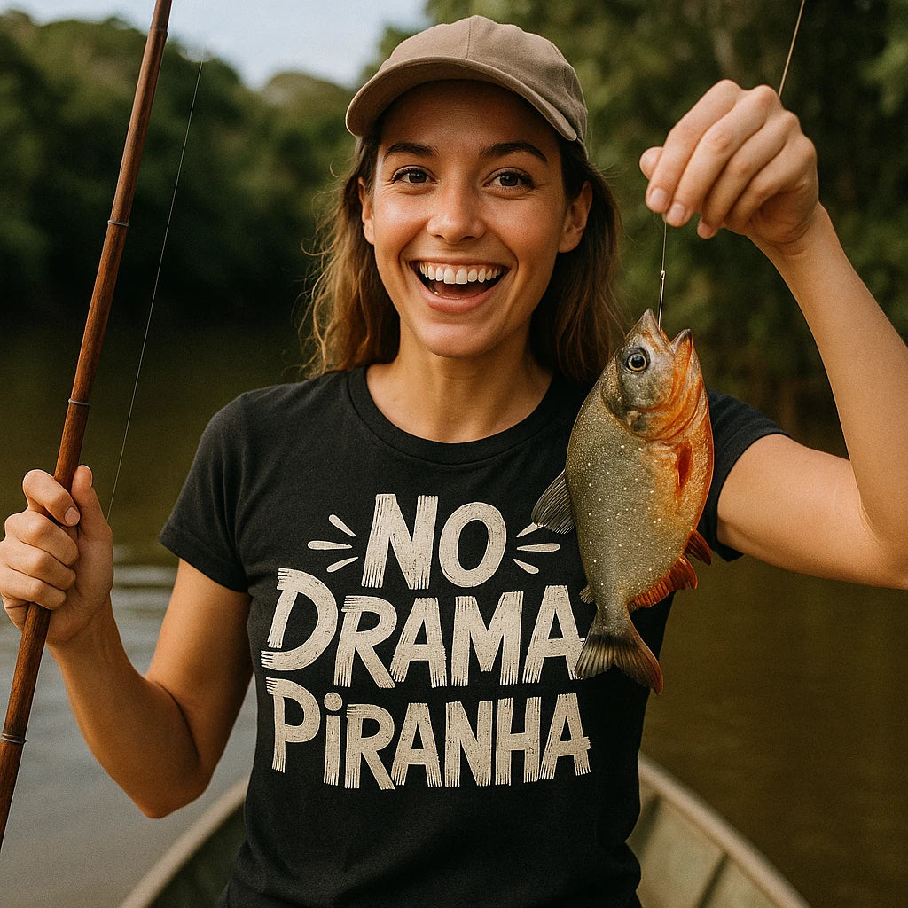 "No Drama Piranha" piranha t shirt - product photo 9