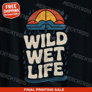 "Wild Wet Life" purple rain t shirt vintage - product photo 9