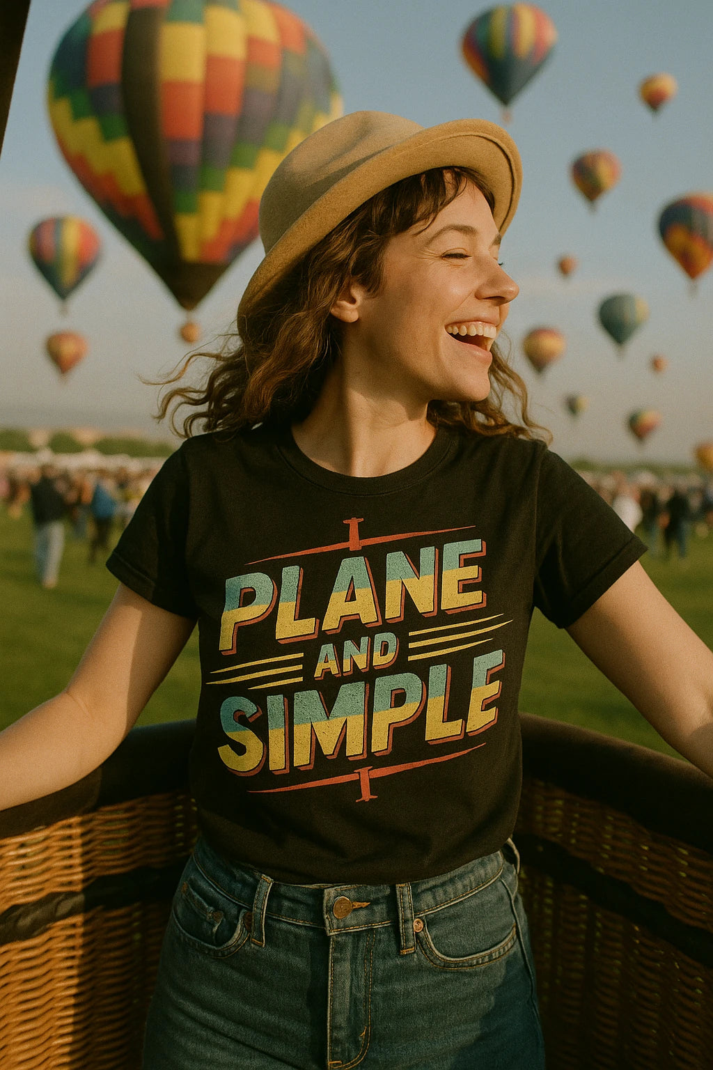 "Plane and Simple" black flying tees - a birthday gift for flying lover