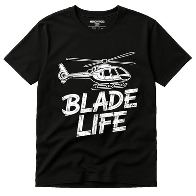 Helicopter T-Shirt - "Blade Life" Graphic Tee