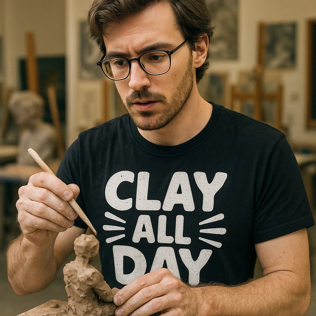"Clay All Day" men's body sculpting t shirt - product photo 8