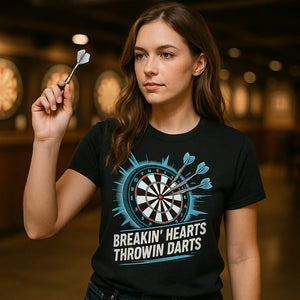 "Breakin' Hearts Throwin Darts" darts shirts - product photo 9