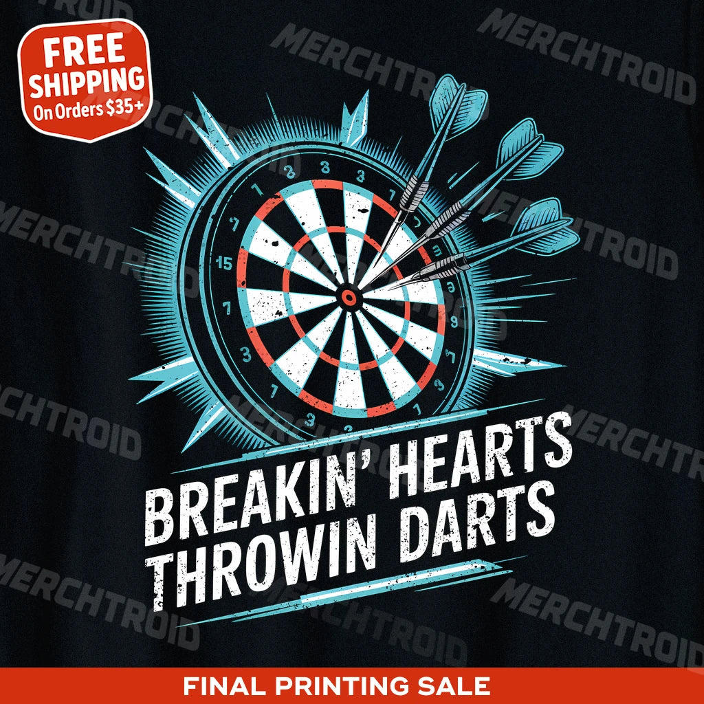 "Breakin' Hearts Throwin Darts" darts shirts - product photo 10