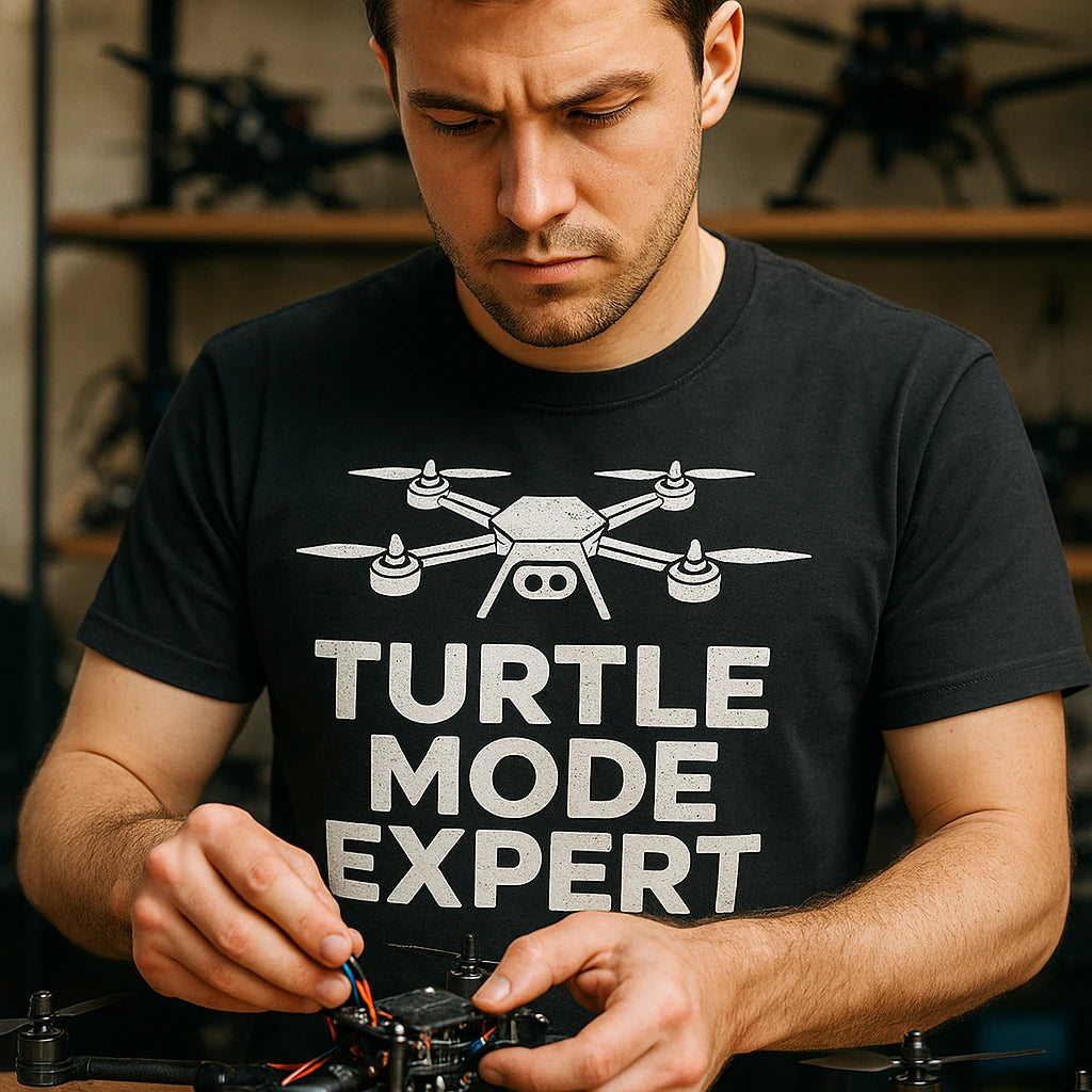 "Turtle Mode Expert" drone t shirt - product photo 8