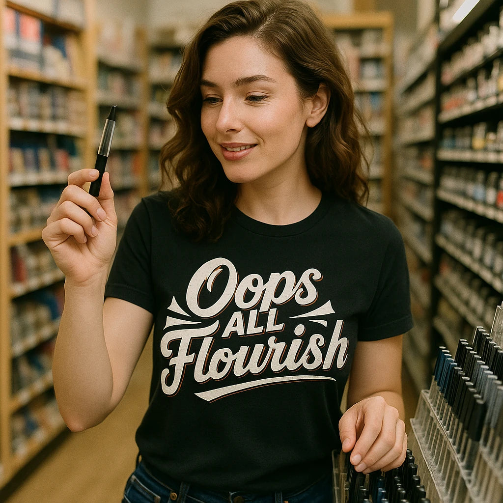 "Oops All Flourish" chinese calligraphy t shirt - product photo 9