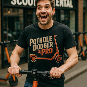 "Pothole Dodger Pro" electric scooter t shirt - product photo 8
