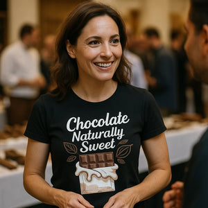 "Chocolate Naturally Sweet" chocolatier t shirt - product photo 7