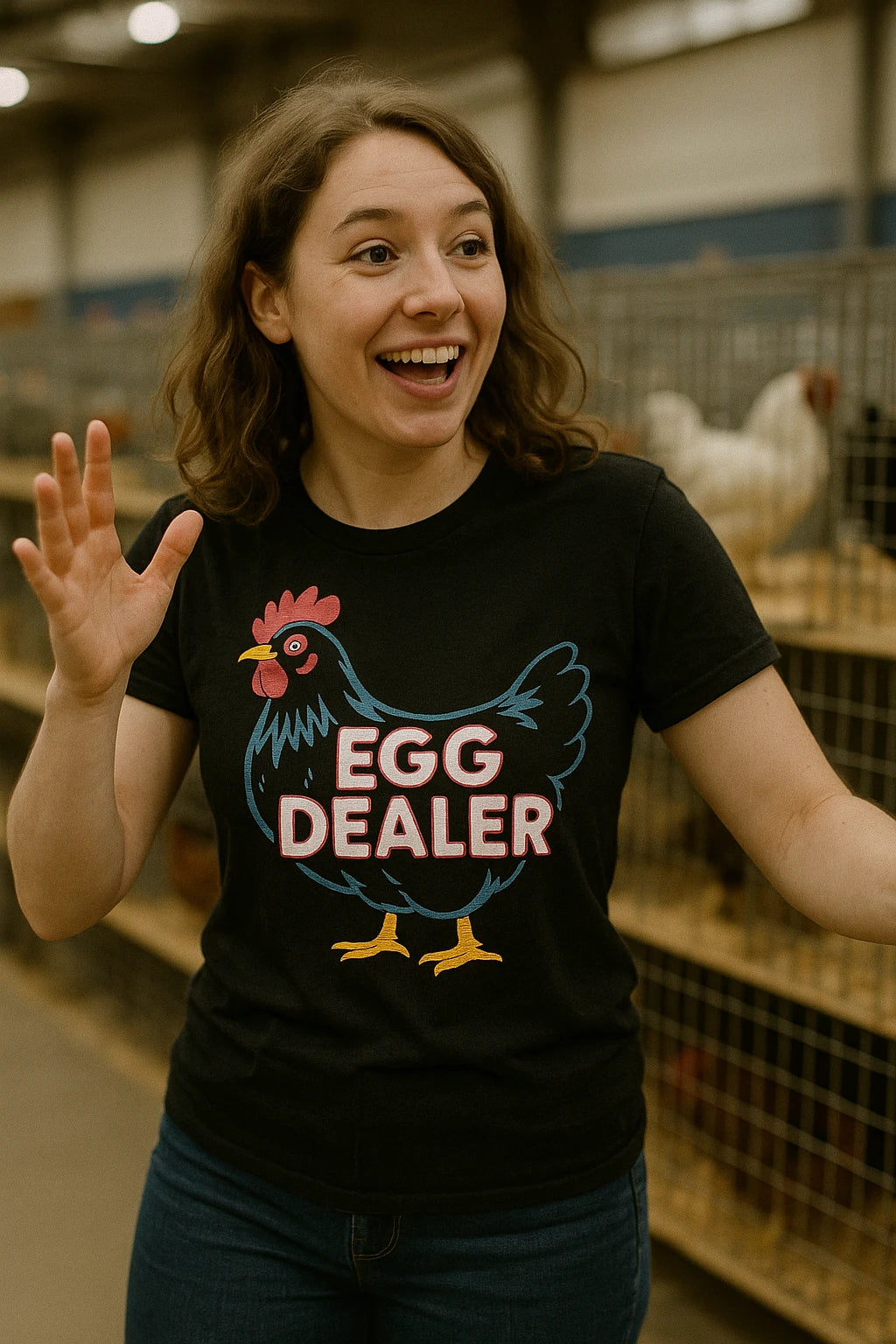 "Egg Dealer" black chicken shirts - also one of the presents for chicken owners