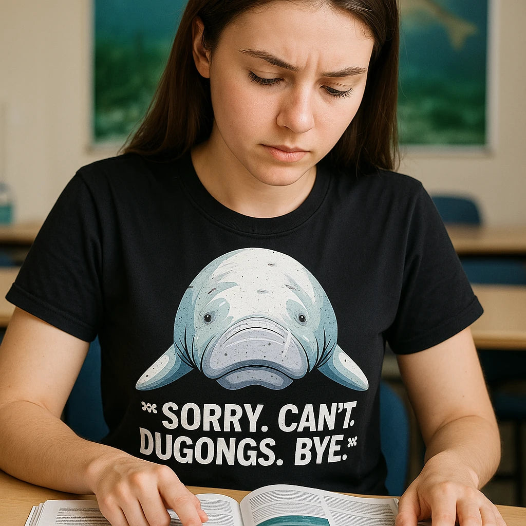 "Sorry. Can'T. Dugongs. Bye." dugong t shirt - product photo 8