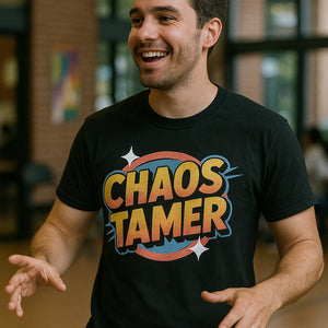 "Chaos Tamer" black wedding planner t shirt - also a thank you gift for wedding planner