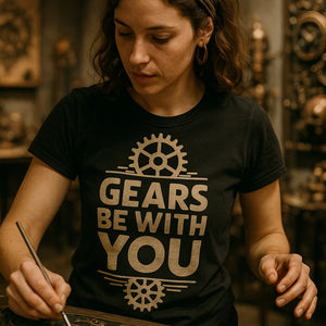 "Gears Be With You" black steampunk shirts - a birthday gift for steampunk lover