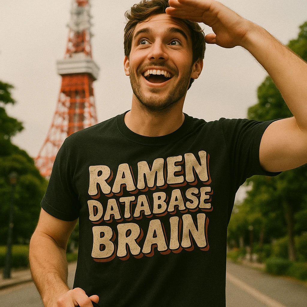"Ramen Database Brain" tokyo japan t shirt - product photo 8