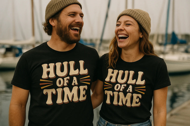 Person wearing the black boat neck t shirt graphic tee - 