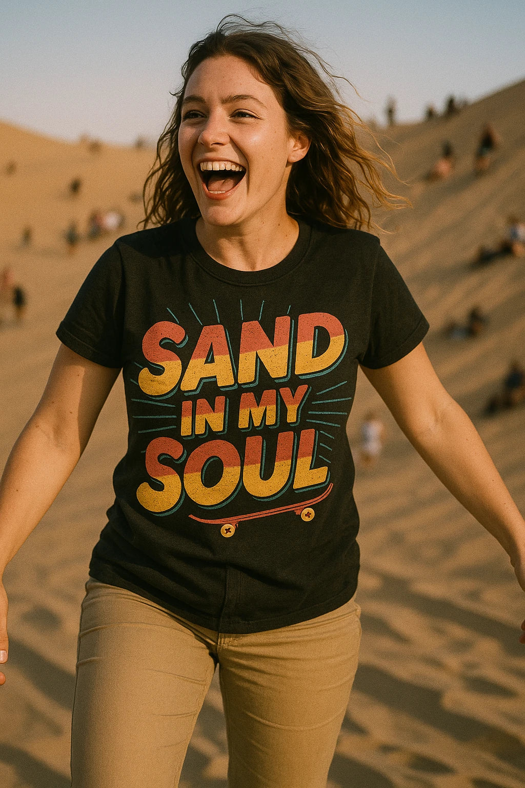 "Sand in My Soul" black sandboarding t shirt - a birthday gift for sandboarding lover