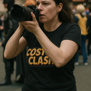 "Costume Clash" black cosplayers t shirt - a birthday gift for cosplayers lover