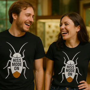 Person wearing the black cockroaches shirts graphic tee - "Flat Tail Club" design