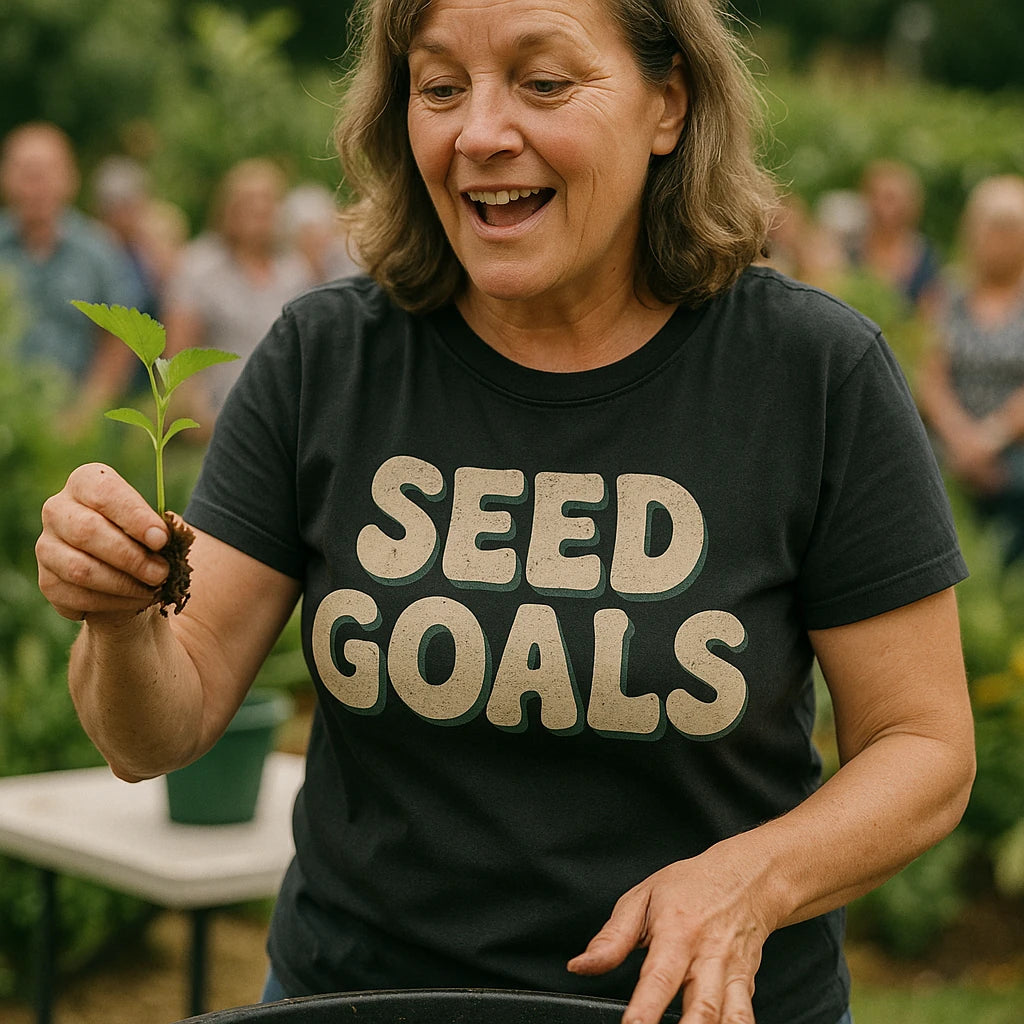 "Seed Goals" black gardening t shirts funny - a christmas gift for gardening lover