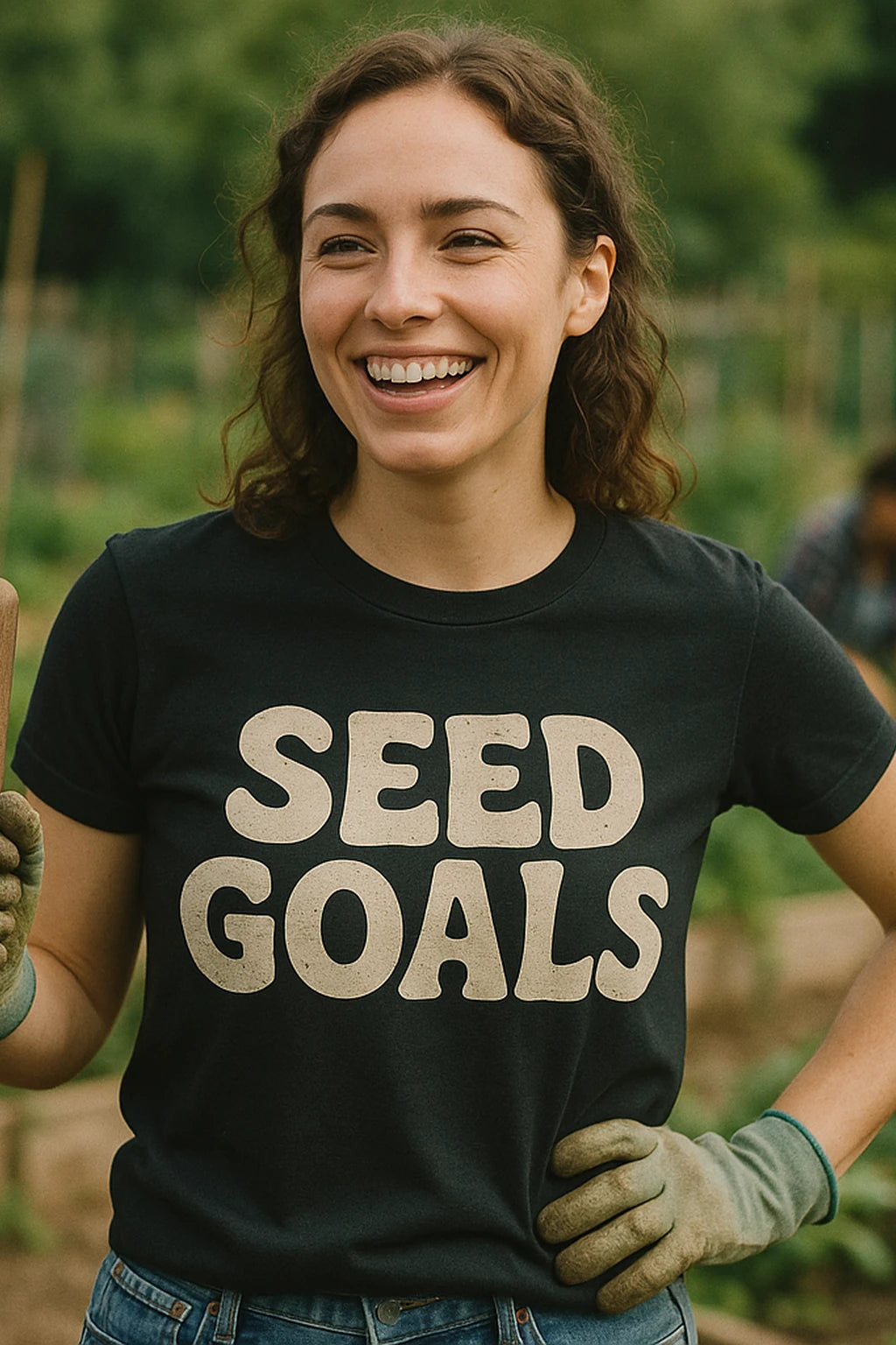 "Seed Goals" black gardening t shirts funny - also one of the gifts for someone who likes to garden