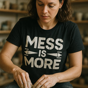 "Mess Is More" black minimalist geometric sculpting t shirt - a birthday gift for sculpting lover
